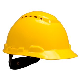 3M H-702SFV-UV หมวกนิรภัย แบบปรับหมุน สีเหลืองมีรูระบาย 